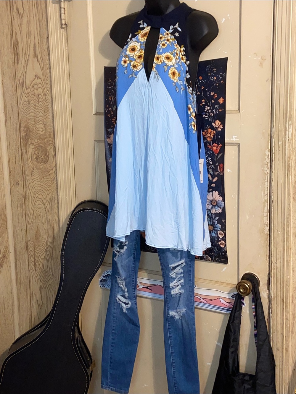 BEAT OF MY HEART TUNIC TOP OR MINI DRESS NWT Free People Floral BOHO - Picture 2 of 8